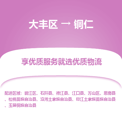 大丰区到铜仁物流公司-大丰区至铜仁专线高企业信誉配送