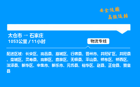 太仓市到石家庄物流公司-太仓市至石家庄物流专线-太仓市发往石家庄货运专线