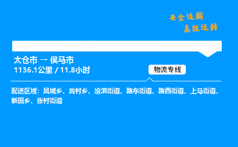 太仓市到侯马市物流公司-太仓市至侯马市物流专线-太仓市发往侯马市货运专线