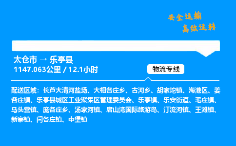 太仓市到乐亭县物流公司-太仓市至乐亭县物流专线-太仓市发往乐亭县货运专线