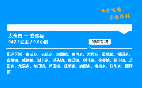 太仓市到安溪县物流公司-太仓市至安溪县物流专线-太仓市发往安溪县货运专线