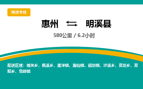 惠州到明溪县物流专线-惠州至明溪县物流公司-惠州发往明溪县的货运专线