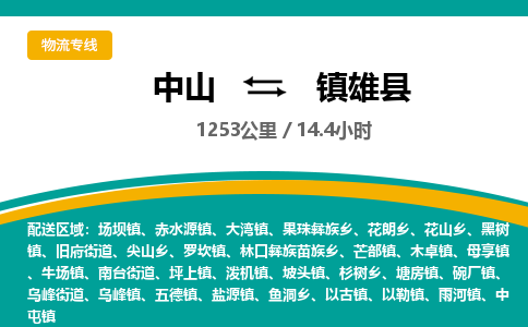 中山到镇雄县物流专线-中山至镇雄县物流公司