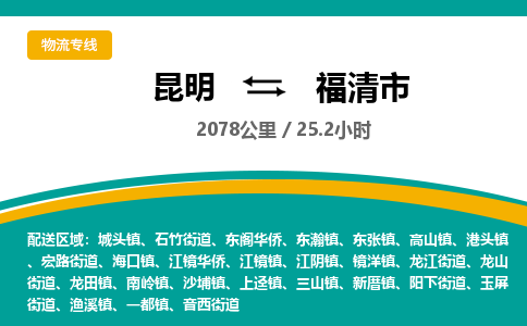 昆明到福清市物流专线-昆明至福清市物流公司