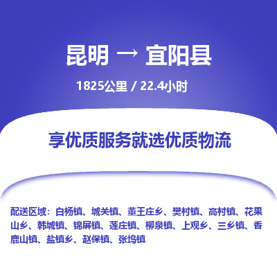 昆明到宜阳县物流专线-昆明至宜阳县物流公司