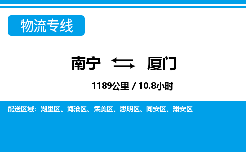 南宁到厦门物流专线-南宁至厦门物流公司