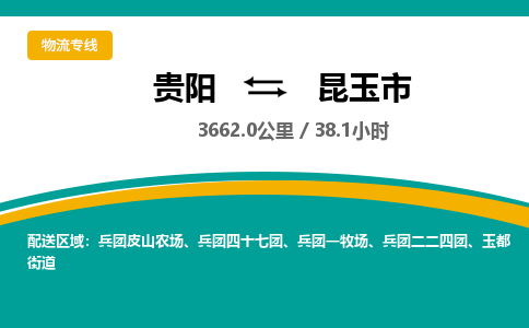 贵阳到昆玉市物流专线-贵阳至昆玉市物流公司