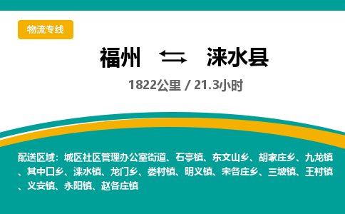 福州到涞水县物流专线-福州至涞水县物流公司