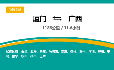 厦门到广西物流专线-厦门至广西物流公司