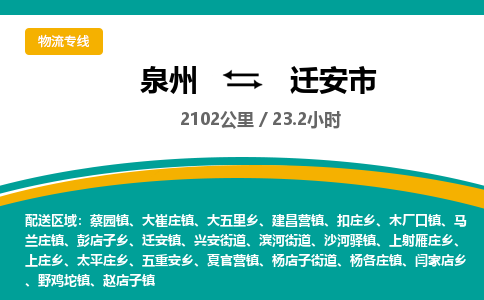 泉州到迁安市物流专线-泉州至迁安市物流公司