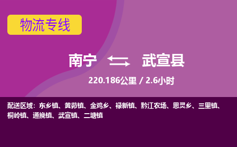 南宁到武宣县物流专线-南宁至武宣县物流公司