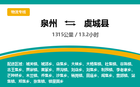 泉州到虞城县物流专线-泉州至虞城县物流公司