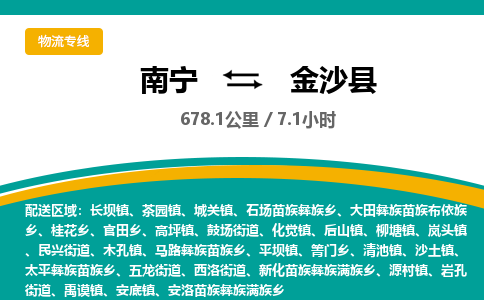 南宁到金沙县物流专线-南宁至金沙县物流公司