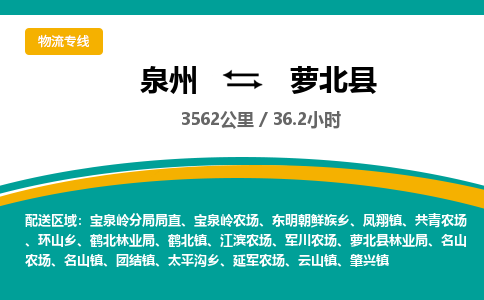 泉州到萝北县物流专线-泉州至萝北县物流公司