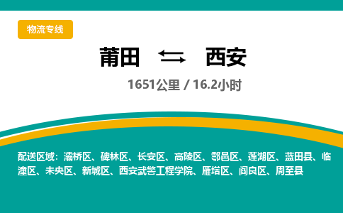 莆田到长安区物流专线-莆田至长安区物流公司