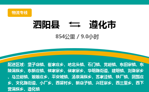 泗阳县到遵化市物流专线-泗阳县至遵化市物流公司