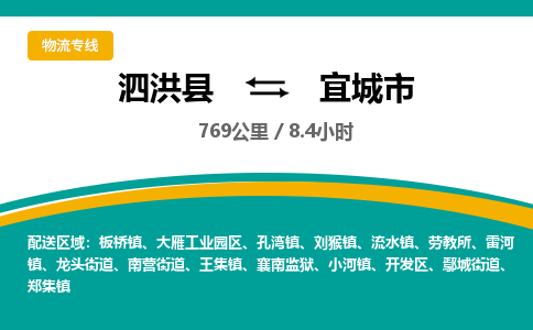 泗洪县到宜城市物流专线-泗洪县至宜城市物流公司