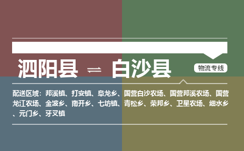 泗阳县到白沙县物流专线-泗阳县至白沙县物流公司