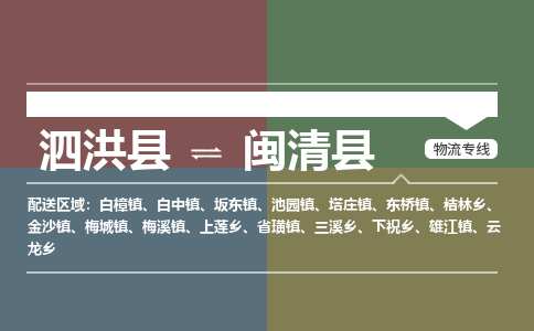 泗洪县到闽清县物流专线-泗洪县至闽清县物流公司