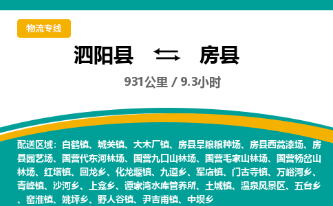 泗阳县到房县物流专线-泗阳县至房县物流公司