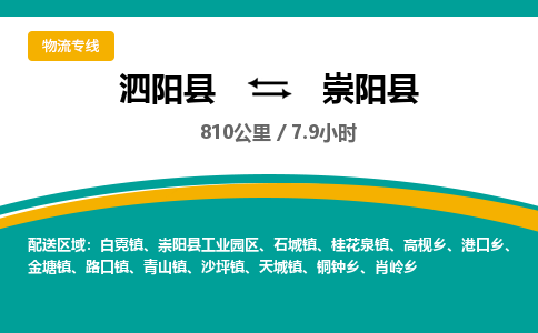 泗阳县到崇阳县物流专线-泗阳县至崇阳县物流公司