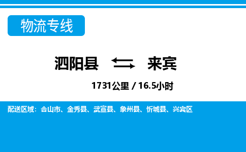 泗阳县到兴宾区物流专线-泗阳县至兴宾区物流公司