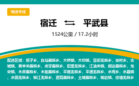 宿迁到平武县物流专线-宿迁至平武县物流公司