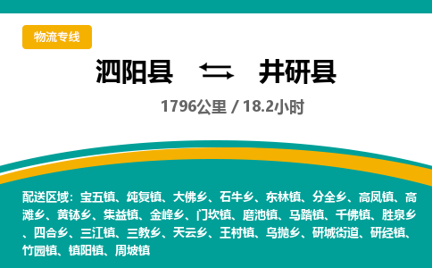 泗阳县到井研县物流专线-泗阳县至井研县物流公司