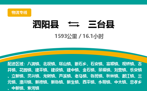 泗阳县到三台县物流专线-泗阳县至三台县物流公司