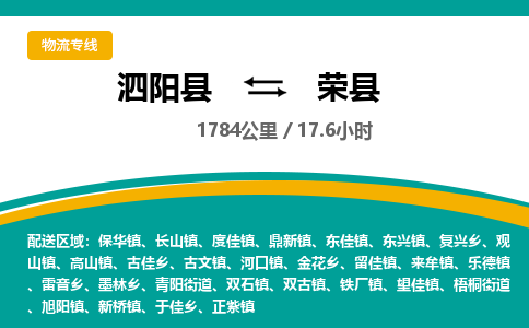 泗阳县到荣县物流专线-泗阳县至荣县物流公司