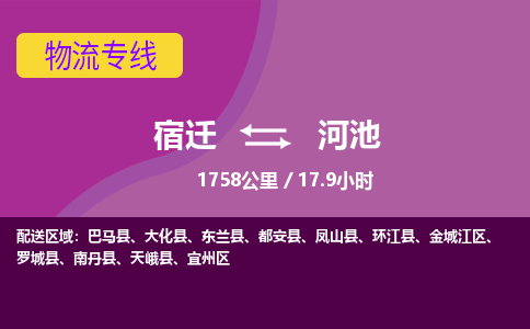 宿迁到金城江区物流专线-宿迁至金城江区物流公司